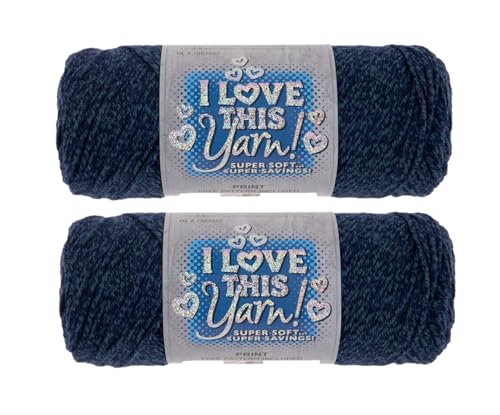 Image of Hobby Lobby Print I Love This Yarn, 885 Blueberry Bucket, Set of 2 | 4 Medium Weight, 252 Yards Per Skein