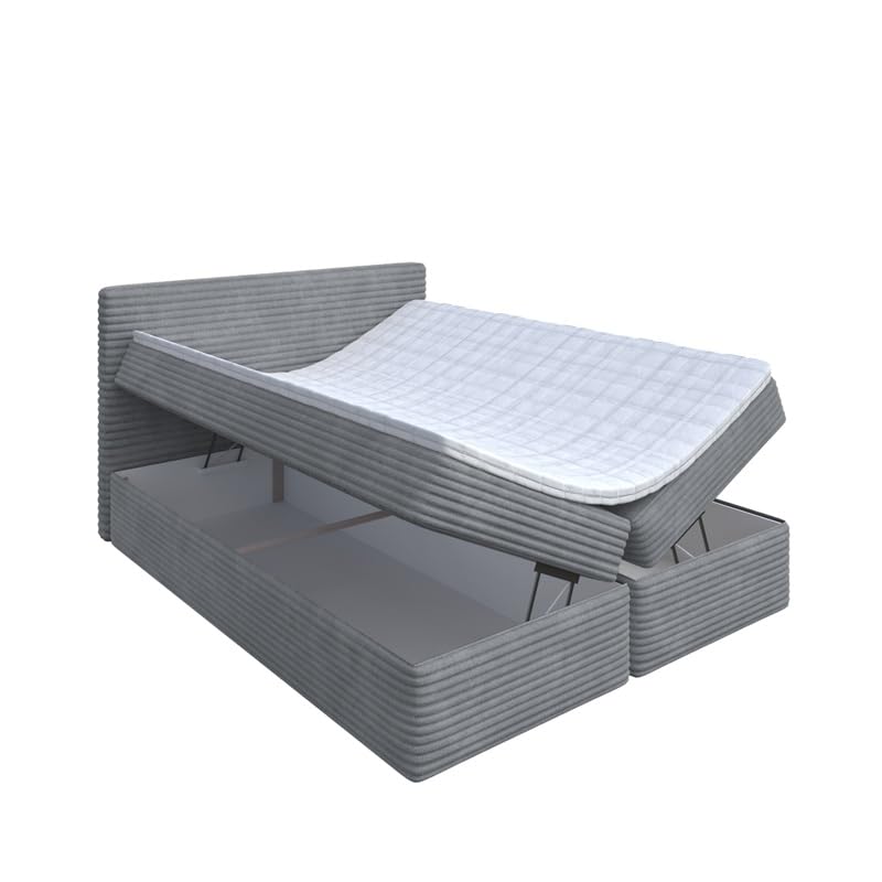 Bett Doppelbett Boxspringbett SENO Topper T25 + 2 Bettkästen, H3 (Talia 85, 180 x 200 cm)