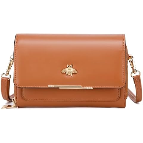 Lavogel Small Crossbody Bag for Women,Crossbody Cell Phone Purse with Credit Card Slots Shoulder Handbags Cellphone Bag (1-Brown) Cover