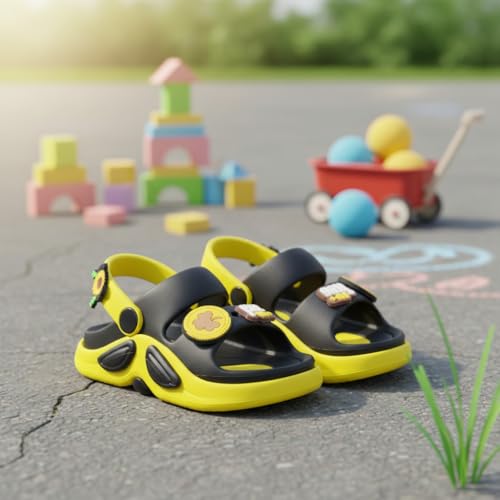 Image of GLJ Kids Comfort Clogs Sandals for Boy and Girl, 1 to 14 Years, Two-Strap Design, Easy to Wear Slip On, Dust and Waterproof, 1100