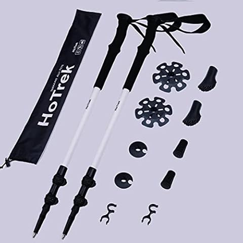 HoTrek Nordic Walking Stöcke Verstellbare Walking Stöcke Aluminium Wanderstöcke Leichte Trekkingstöcke Quick Lock System Wanderstöcke Walking Stöcke Paar Cover