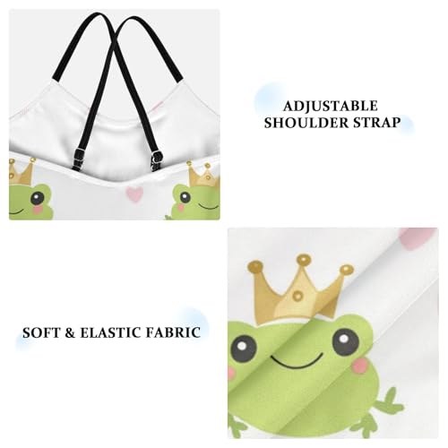 Frogs Princess Face Girls One Piece Swimsuits Cute Sport Halter Swimwear Beach Bathing Suit 3T2