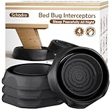 Bed Bug Interceptors, 4 Pack Bed Bug Traps, Insect Detector for Bed, Sofa & All Furniture. 24/7 Monitor, 360° Protection for Your Family's Peaceful Sleep, Black