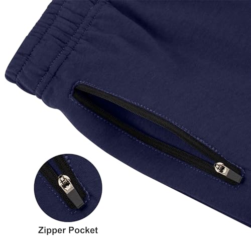 Image of BIG ELEPHANT Boys Cotton Athletic Shorts with Zipper Pockets & Drawstring