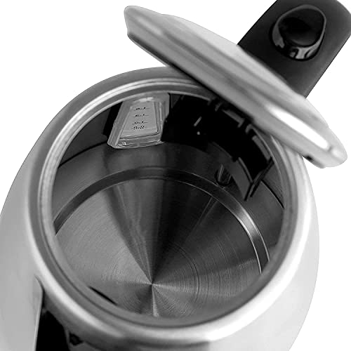 Hervidor eléctrico inalámbrico 1.7L acero inoxidable blanco miniatura 5