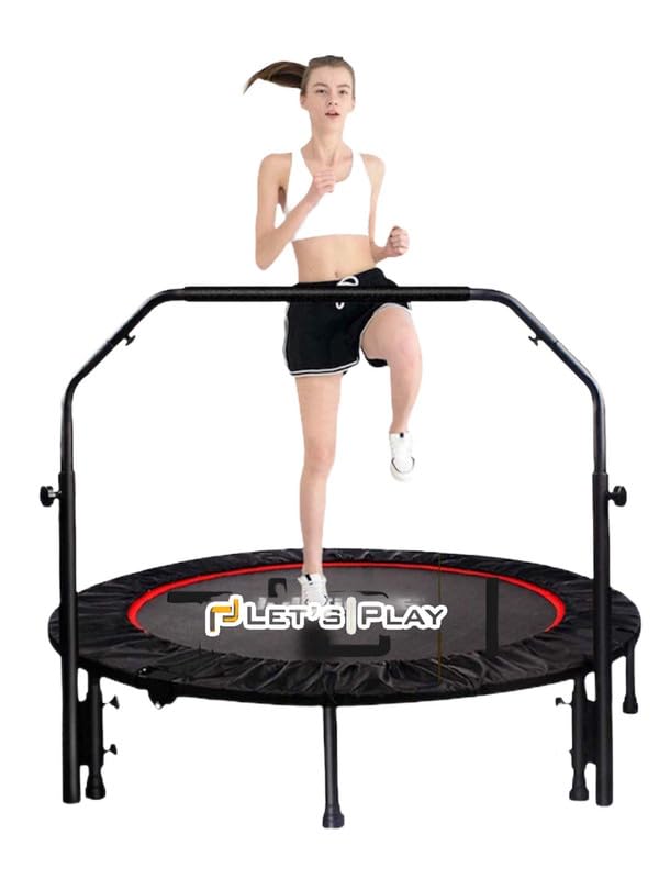 LET'S PLAY® LP-1002 Imported Trampoline Jumping Trainer for Kids and Adult, 36 INCH Rebounder Trampoline Metal Springs, Handle and Padding for Indoor and Outdoor 36/38/40 Inch Size.