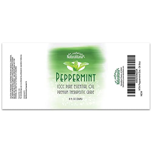 Best Peppermint Oil (8 Oz Bulk) Aromatherapy Peppermint Essential Oil For Diffuser, Topical, Soap, Candle & Bath Bomb. Great Mentha Arvensis Mint Scent For Home & Office #TOP1