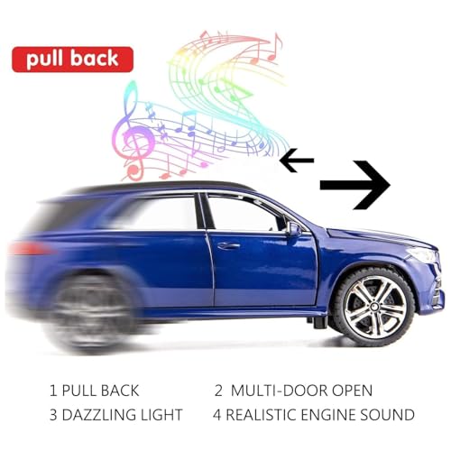 Image of 1 /32 Mercdz AMG GLE63 Model Luxury Car Toy Metal Pull Back Diecast Car with Openable Door and Sound Light, Gifts Toys for Kids【 White 】