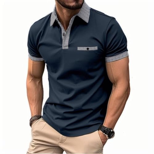 Mens Casual Polo Shirts Short Sleeve Button Golf Slim Fit T Shirt Summer Classic Stylish Tops3