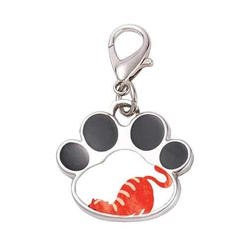 DIYthinker?Stretching Fat Cat Animal Watercolor Pet Tag Keychain Dog Cat ID
