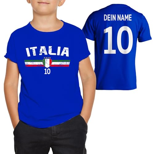 Italien Italia WM EM T-Shirt mit Wunschname + Zahl Geschenk Trikot Shirt...