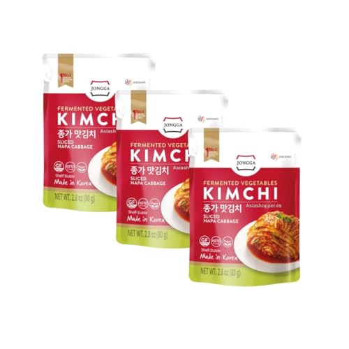 Korean Market | Kimchi Coreano Super Fresh | El Sabor Coreano, picante y fermentado | 80g | Pack de 3