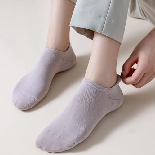 Image of Ankle Socks for Women Pure Cotton No Show Socks Womens with Heel Tab Color Low Cut Soft 5 Pairs 4-8