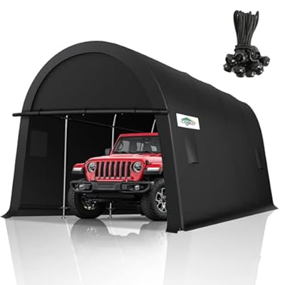 COBIZI Carport Canopy 12x20 Heavy Duty Portable Garage Tent with All-Steel Metal Frame & Vents, Round Style Anti-Snow Waterproof Car Canopy Car Tent Outdoor Storage Shelter for Car, Boat, Truck