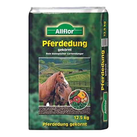 Allflor Pferdedung gekörnt 1 x 12,5 kg im Beutel I Pferdemist als Dünger I rein biologisch-organischer Universaldünger I Pferdedünger I Cover
