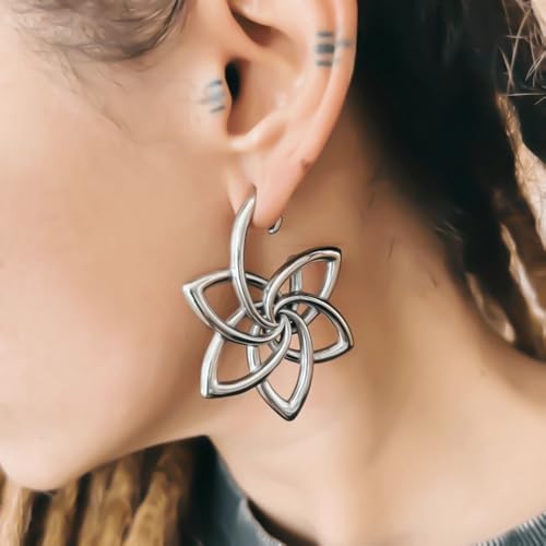DOEARKO 2PCS Simple Design Ear Hangers Weights for Stretched Ears Gauges Plugs Body Piercing Tunnels 316 Stainless Steel Hypoallergenic Body Jewelry (6G(4mm), Silver) by DOEARKO - Image 2