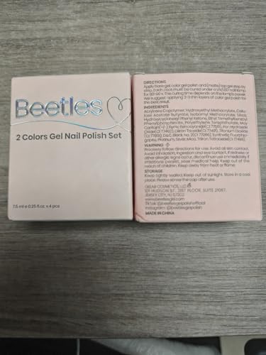 Image of Beetles Black White Gel Polish - Black White Colors Gel Polish Kit 4Pcs Gel with No Wipe Top & Base Coat Nail Kit Soak Off UV LED Lamp Manicure Salon DIY Home