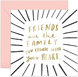 Old English Co. Friends Are The Family We Choose Birthday Card for Her - Special Gold Foil Greeting