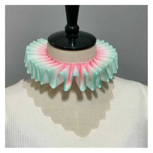 Collar de payaso multicolor con volantes en capas accesorio de cuello ajustable 3
