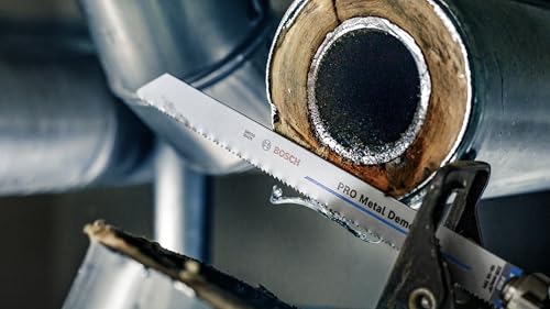 Image of Bosch Professional Reciprocating Saw Blades, For Metal, S1125 Vf, Blade Length 225mm, Medium To Thick Sheet Metal, Thin-Walled And Thick-Walled Pipe /Profile, Demolition Work In Metal, Pack Of 5
