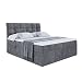 Produktbild ALTDECOR Boxspringbett mit Multipocket-Matratze H4 (20 cm hoch) mit + PUR + Kokosmatte, Topper (4 cm hoch), Polsterbett mit Kopfteil und Bettkasten 180x200 - Dunkelgrau Samt
