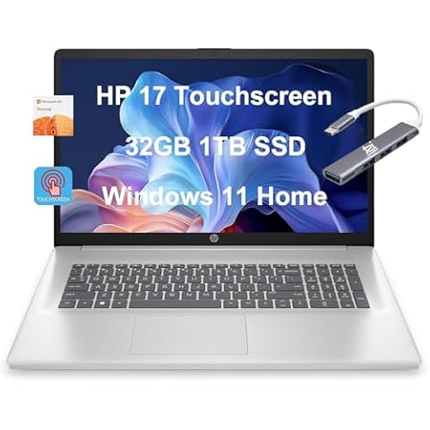 HP 17 Laptop with Touchscreen Cover