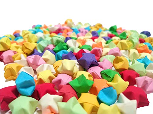 Kingsnow Rainbow Origami Lucky Paper Stars- 200pcs Bright Color Origami Dream Stars/Handmade Wishing Star/Party Wedding Supply/Home Decor/Embellishment