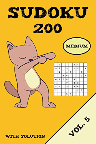 Sudoku 200 Medium With Solution Vol. 5: Puzzle puzzle booklet, 9x9, 2 puzzles per page
