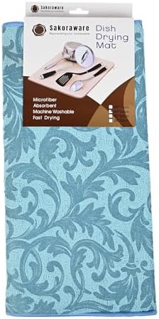 Sakoraware Super Absorbent Dish Drying Mat for Kitchen Utensils Large (50×70 cm) | Microfiber Quick Dry Countertop Absorbent Mat | Heat-Resistant Rack Pad