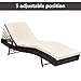 Tangkula Patio Reclining Chaise Lounge, Outdoor Beach Pool Yard Porch Wicker Rattan Adjustable Backrest Lounger Chair