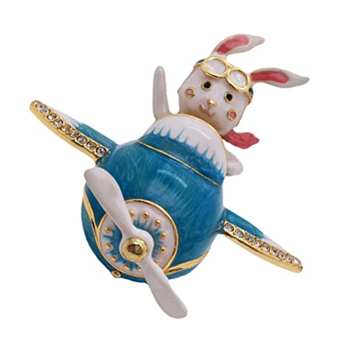 DOITOOL Cartoon Jewelry Box Rabbit Trinket Box Jewelry Display Organizer Multi- Function Jewelry Cas