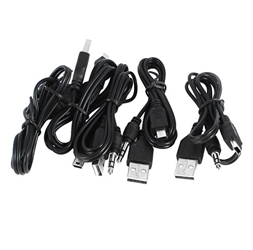 Uxcell a14010600ux1273 USB 2.0 to Mini B Male 3.5mm Jack Audio Data Cable 50cm 20