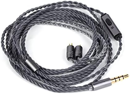 Linsoul Tripowin Grace Detachable Silver-Plated Oxygen Free Copper OFC in Ear Earphone Cable with Microphone for Audiophile Replacement Cable (2Pin)