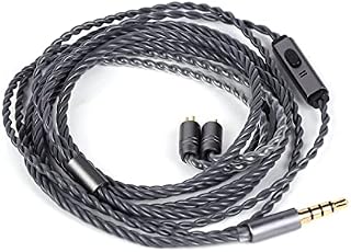 Linsoul Tripowin Grace Detachable Silver-plated Oxygen Free Copper OFC In Ear Earphone Cable with Microphone, 0.78mm 2Pin connector for Audiophile Replacement Cable (Tripowin Grace, 2PIN)