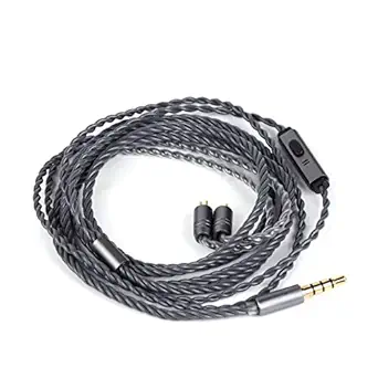 Linsoul Tripowin Grace Detachable Silver-Plated Oxygen Free Copper OFC in Ear Earphone Cable with Microphone for Audiophile Replacement Cable (2Pin)