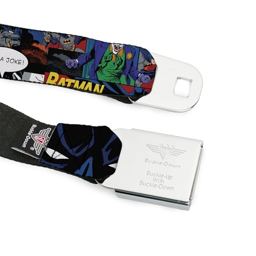 Buckle-Down Sicherheitsgurt – Batman & Joker Comic Strip – 2,5 cm breit – 50,8–91,4 cm lang, Mehrfarbig, Weit 2.5 cm/50-90 cm Länge