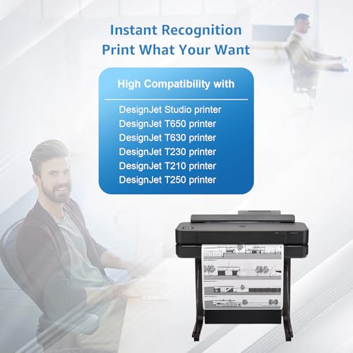 Image of 712XL 712 Ink Cartridge High Yield Replacement for HP 712XL Ink Cartridges for Compatible for HP Designjet T210 T320 T250 T630 T650 Printers (4 Pack, 80-ML BK, 29-ML C /M /Y)