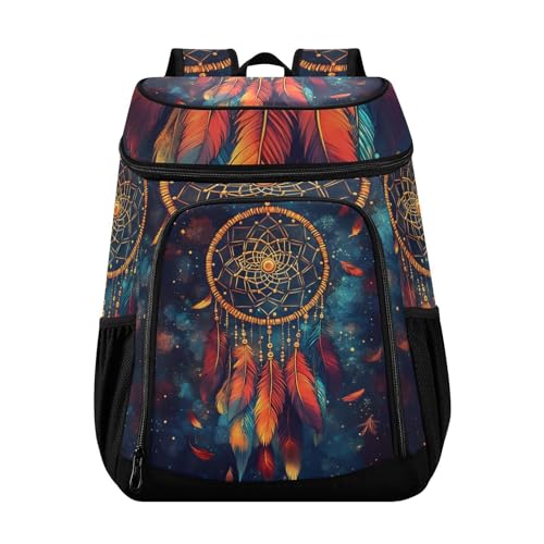 Dream Catcher Galaxy Cooler Backpack Cooler Insulated Leak Proof Lunch Backpack 36 Cans Waterproof Soft for Men Women Picnic Hiking Camping Beach