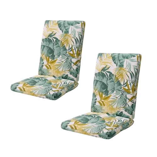 PIND Cojín para Tumbona Exterior 120x50x3,5cm - para Hamaca y Tumbonas de Resina o Madera, Funda Lavable y Antideslizante, Ideal para Jardín, Balcón y Playa, Máximo Confort Relax (2, Hojas 2)