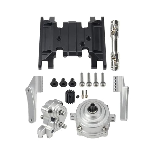 Caja de transferencia de transmisión plata para Rock Crawler RC SCX10 II con máxima estabilidad