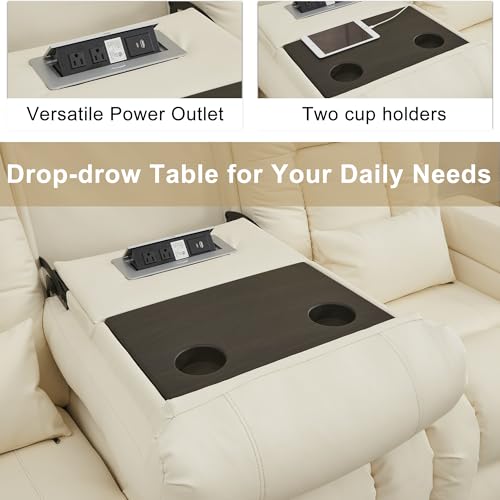 Image of URRED Wall Hugger Power Recliner Sofa with Massage and Heat,Irovy