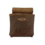 Leather Single Big Pocket Professional Nail/Tool Belt Bag for Constructor/Electrician/Plumber Handmade by Hide & Drink :: Bourbon Brown