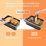 COSORI TwinFry Hot Air Fryer 10L Airfryer, Dual Blaze Hot Air Fryer, 2 Chambers with Removable Separator, 45% Energy Saving, 70 Exclusive Online Recipes, WiFi Connected, 6-in-1 - 4