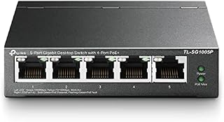 TP-Link TL-SG1005P 5-portowy Gigabit PoE Switch (5 portów 10/100/1000 Mbit/s, z czego 4 z obsługą PoE, Plug and Play, metalowa obudowa)