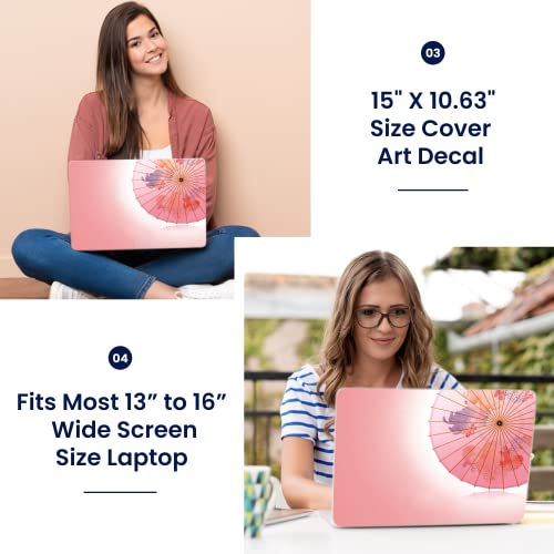 Image of LSS Laptop 15 15.6 Skin Cover with Colorful Chinese Umbrella Pattern for HP Dell Lenovo Apple Asus Acer Compaq - Fits 13.3 inch 14 inch 15.6 inch 16 inch (2 Wrist Pads Free)