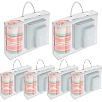 Vieshful Confezione da 7 sacchetti trasparenti per riporre vestiti, 40 l, con cerniera, contenitori in plastica per riporre piumoni, coperte, biancheria da letto, piumini, giocattoli