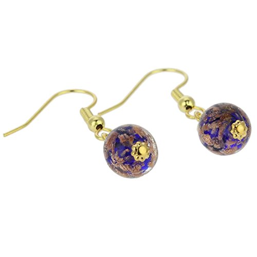 Glass Of Venice Murano Glass Starlight Balls Earrings - Navy Blue2