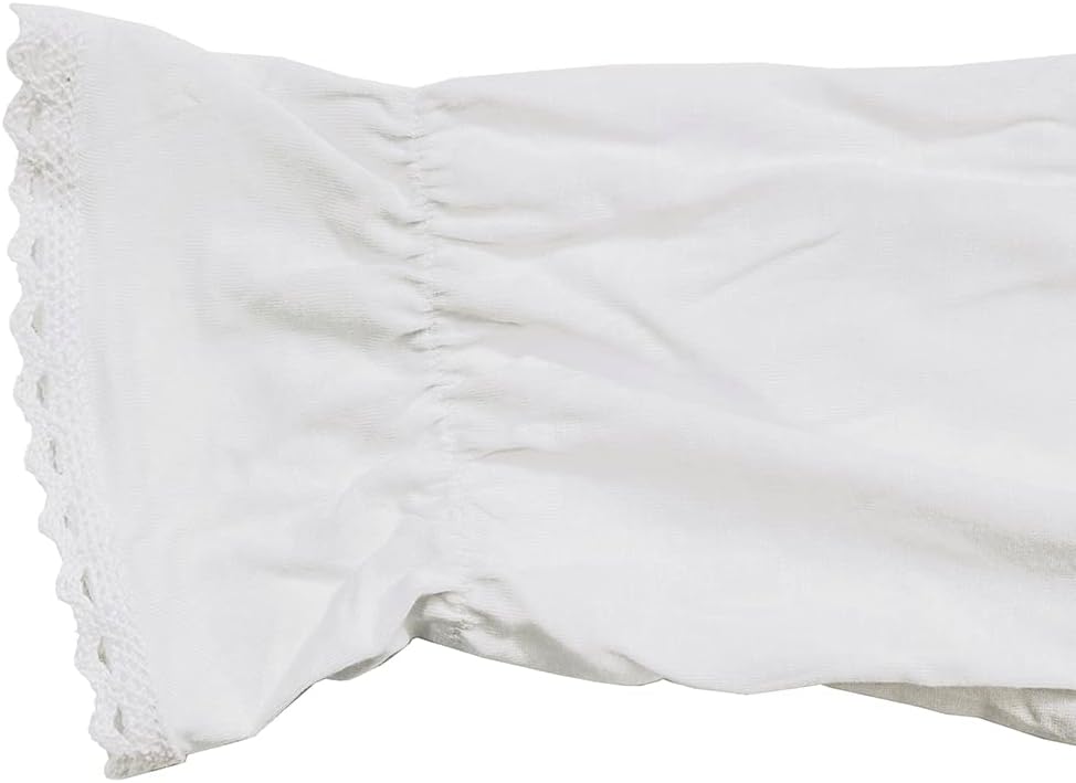 Girls White Nightgown Lace Square Neck Dress - Image 4