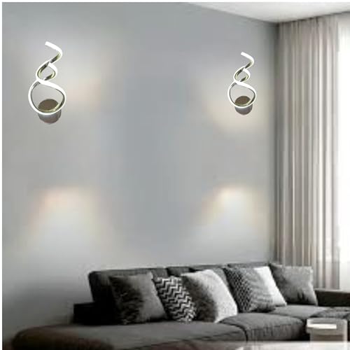 Image of Helix LED Wall Light for Home, Golden Modern Wall Lamp with 3 Color Modes, Warm White, Cool White, Natural White, Decorative Indoor Light, Pack of 1
