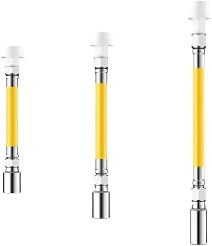 2 Mode Faucet Extension Extender Adjust Free Bending Water Tap Pipe Tube Stainless Steel Splashproof 360 Degree Extension TubeYellow 30cm